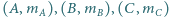 (A,mA),(B,mB),(C,mC) 