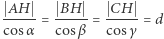 - AH-- BH- CH-- cos α = cosβ = cos γ= d 