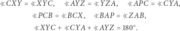 ,?APC=?C,YA ?CXY = ?Y ZA P=?ZAB, ?P CB ?BA ○ YCYZ=180.+ ?X + ?A 