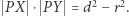  PX ⋅ PY = d2 − r2. 