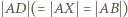  (= A = AB )X | AD 
