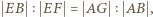  AB , EB EF = AG 