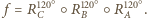  120X 120X 120X f = R C ○R B ○ RA .