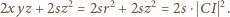 2xyz +2sz2 = 2sr2 +2sz2 = 2s ⋅ CI 