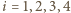 |i = 1,2,3,4 