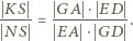  KS GA ⋅ ED -----= ----------. NS EA ⋅ GD 