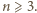 n ⩾ 3.
