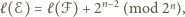 ℓ(ℰ) =ℓ(ℱ) + 2n−2 (mod 2n), 