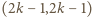 |(2k− 1,2k− 1) 
