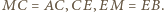 |MC = AC, CE, 