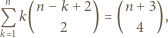  n n − k+ 2 n +3 Q k( ) = ( ), k 1 2 4 