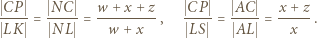C CP = N--= w--------, CP-= AC-= x-+-z. L N LK w LS AL x 