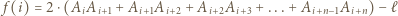 f (i) = 2⋅(AiAi+1 + Ai+1Ai+2 + Ai+2Ai+3 