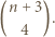  n+ 3 ( 4 ). 