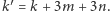 k′= k + 3m + 3n. 