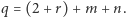 q = (2+ r)+ m + n. 