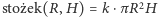 stożek(R,H)