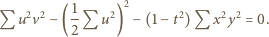 1 2 Q u2v2 − (--Q u2) − (1− t2) Q x2y2 = 0. 2 