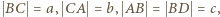  =c BC , CA , AB , 