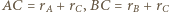 CA = rA+ rC,BC = rB + rC 