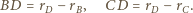 BD = rD −rB, CD = rD −rC. 