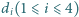 |di(1 ⩽ i⩽ 4) 