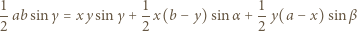 1ab sinγ = xysin γ+ 1-x(b −y) sin α + 1y(a − x) sin β 2 2 2 