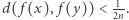  1 |d( f(x), f (y)) < 2n.