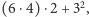 |(6⋅4) ⋅2+ 32,