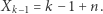 k−1=k−1+n. X 