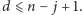 d ⩽ n − j + 1. 