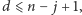 |d⩽ n − j+ 1, 