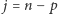  j = n− p 