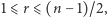 |1⩽ r⩽ (n −1)/2,