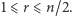 |1⩽ r⩽ n/2. 