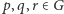 p,q,r ∈G 