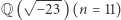 Q (√ −23-)(n = 11) 