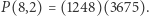 P (8,2) = (1248)(3675).