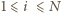 1⩽ i ⩽ N 