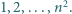 1,2,...,n2. 