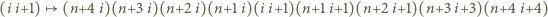 (ii+1) ( (n+4 i)(n+3 i)(n+2 i)(n+1i)(ii+1)(n+1 i+1)(n+2 i+1)(n+3 i+3)(n+4 i+4) 