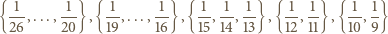 { 1-,...,-1} ,{-1,...,-1 },{ 1-, 1-,-1} ,{-1,-1} ,{-1,-1} 26 20 19 16 15 14 13 12 11 10 9 