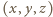 (x,y,z) 