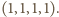 (1,1,1,1).