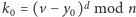 k0 = (v − y0)d mod n