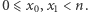 |0⩽ x0,x1 < n.