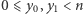 0 ⩽ y ,y < n 0 1