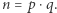 n = p⋅q.