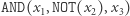 AND(x1, NOT(x2),x3) 