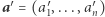 |a′= (a′1,...,an′) 